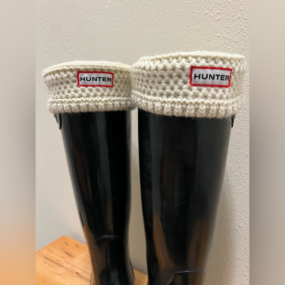 Hunter Tall Rain Boots w/removable knit liner - Black Size 6 - Picture 3 of 12